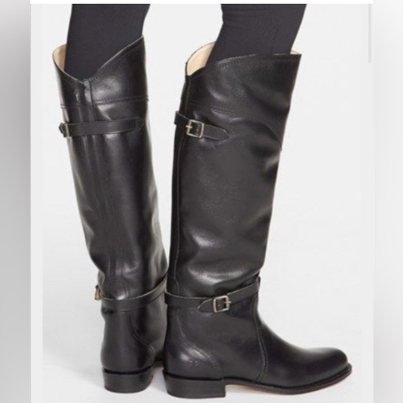 Black Leather Knee-High Boots - Picture 1 of 11